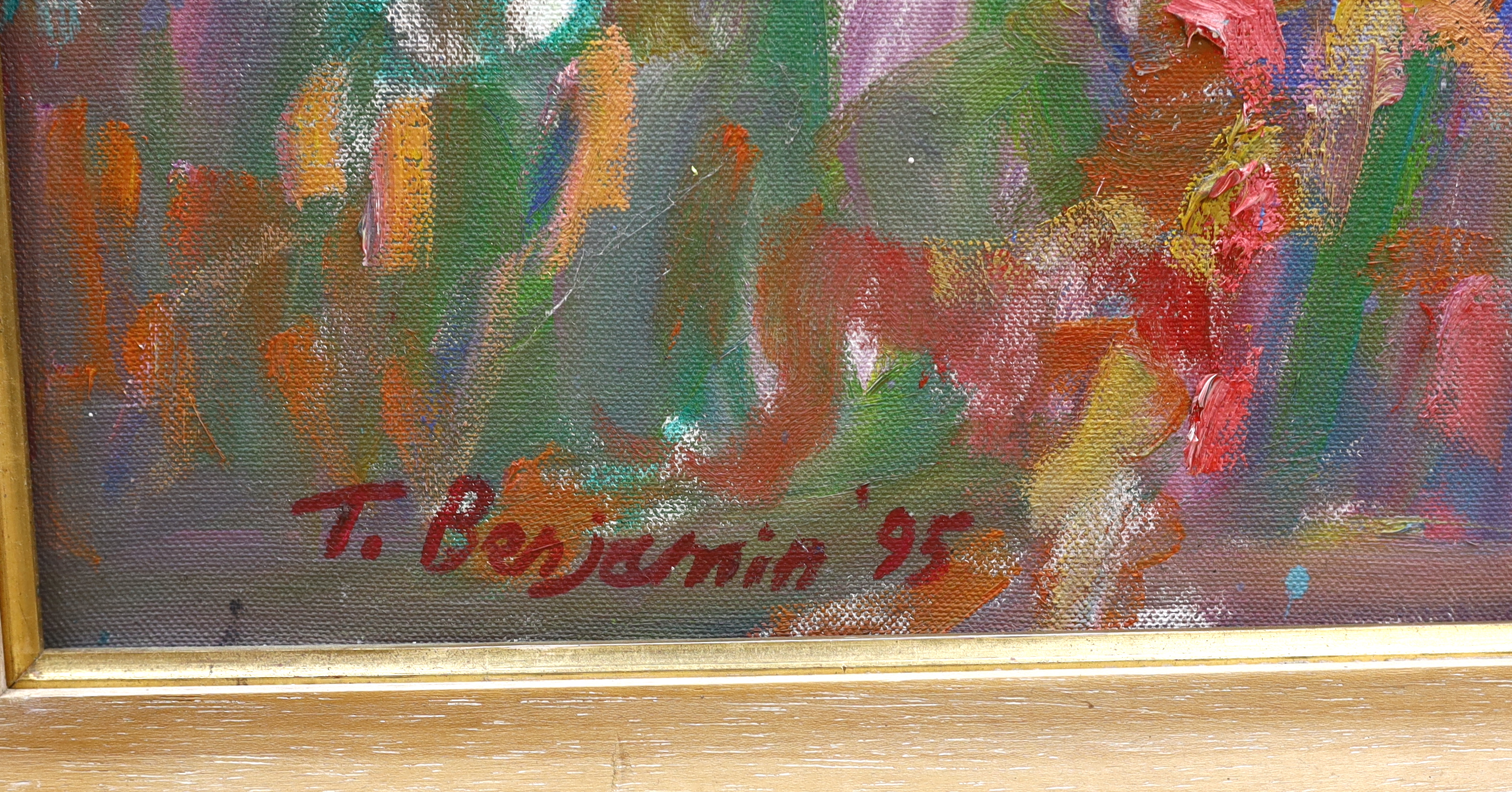 T Benjamin, Impressionist oil on canvas, Venice, signed and dated ‘95, 90 x 95cm